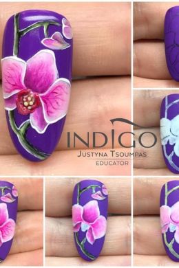 Орхидея на ногтях
