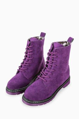 Фиолетовые ботинки женские