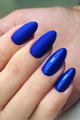 Синие нарощенные ногти