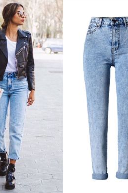Широкие джинсы с высокой посадкой женские