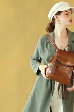 Модный кожаный рюкзак женский