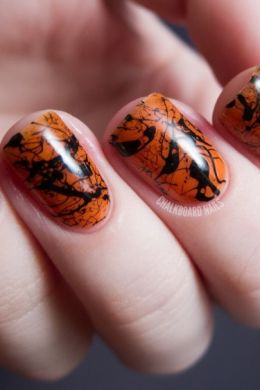 Осенний дизайн на короткие ногти