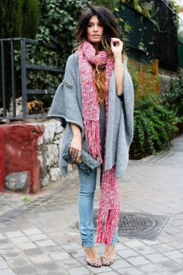 Широкий женский шарф