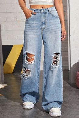 Широкие джинсы с низкой посадкой