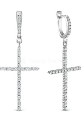 Серебряные сережки крестики