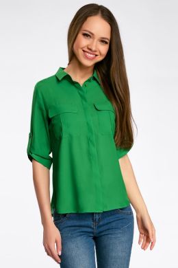 Ярко зеленая блузка