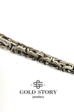 Византийское плетение цепочки из серебра