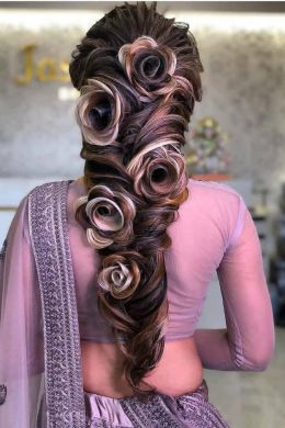 Роза из волос прическа