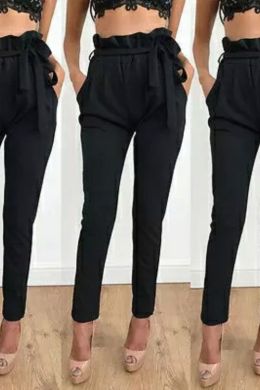 Черные брюки женские с завышенной талией