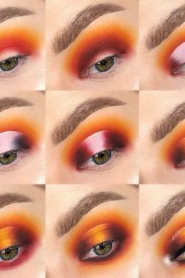 Оранжевый макияж глаз