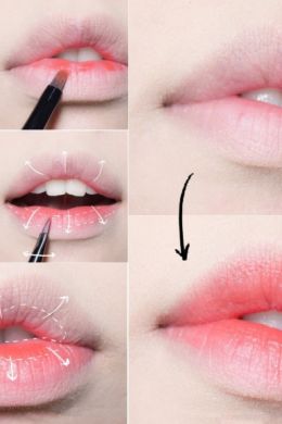 Корейский макияж губ поэтапно
