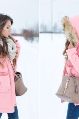 Ярко розовая зимняя куртка