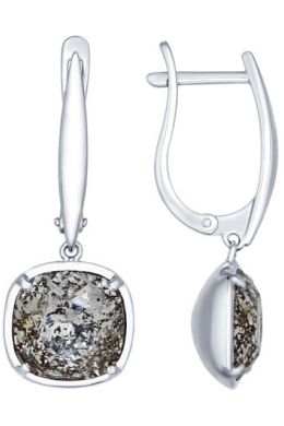 Серебряные серьги с кристаллами сваровски соколов
