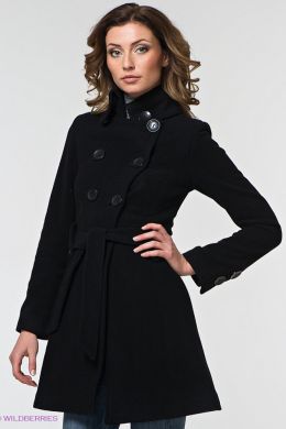 Черное короткое пальто