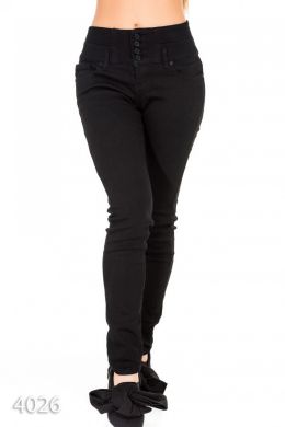 Черные утепленные джинсы женские
