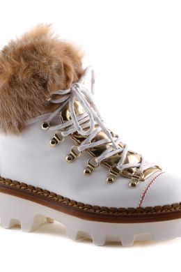 Зимние ботинки женские кожаные на натуральном