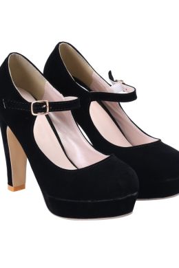 Женские черные туфли на низком каблуке