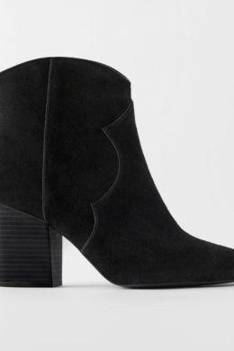 Черные замшевые ботинки женские