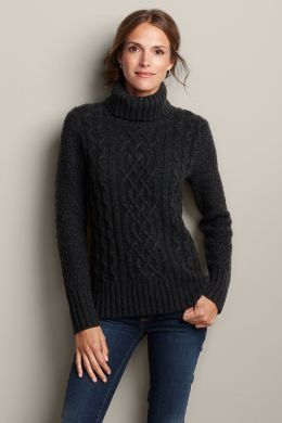 Черный свитер с горлом женский