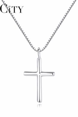 Серебряная цепочка с крестом