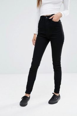 Черные джинсы с высокой талией женские