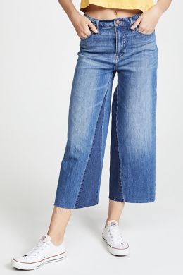 Широкие укороченные джинсы женские