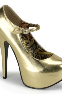 Золотые туфли на шпильке