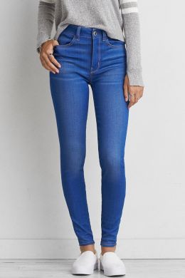 Ярко синие джинсы женские