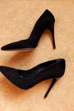 Женские черные туфли лодочки