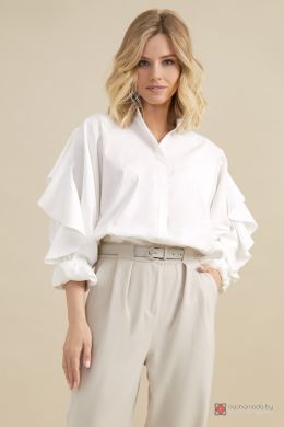 Широкая сборчатая блуза с поясом