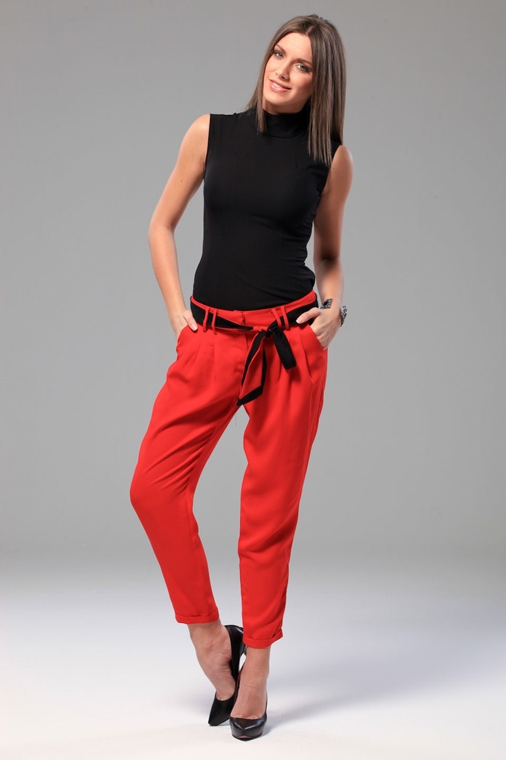 Zara Red trousers with Belt