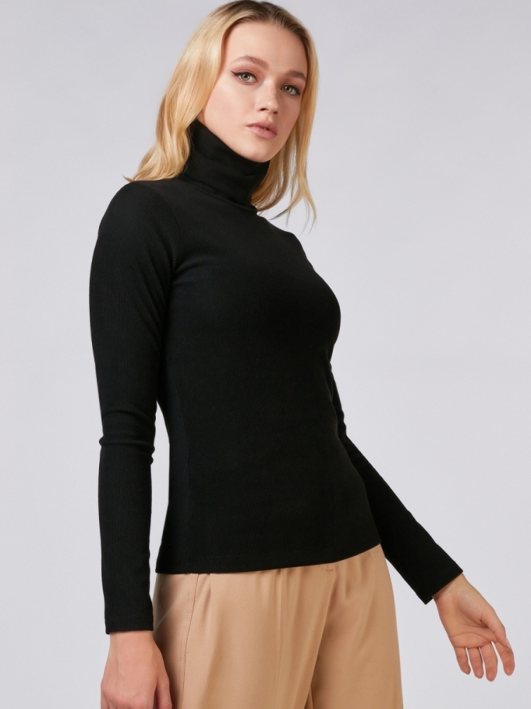 Черный кашемировый свитер женский