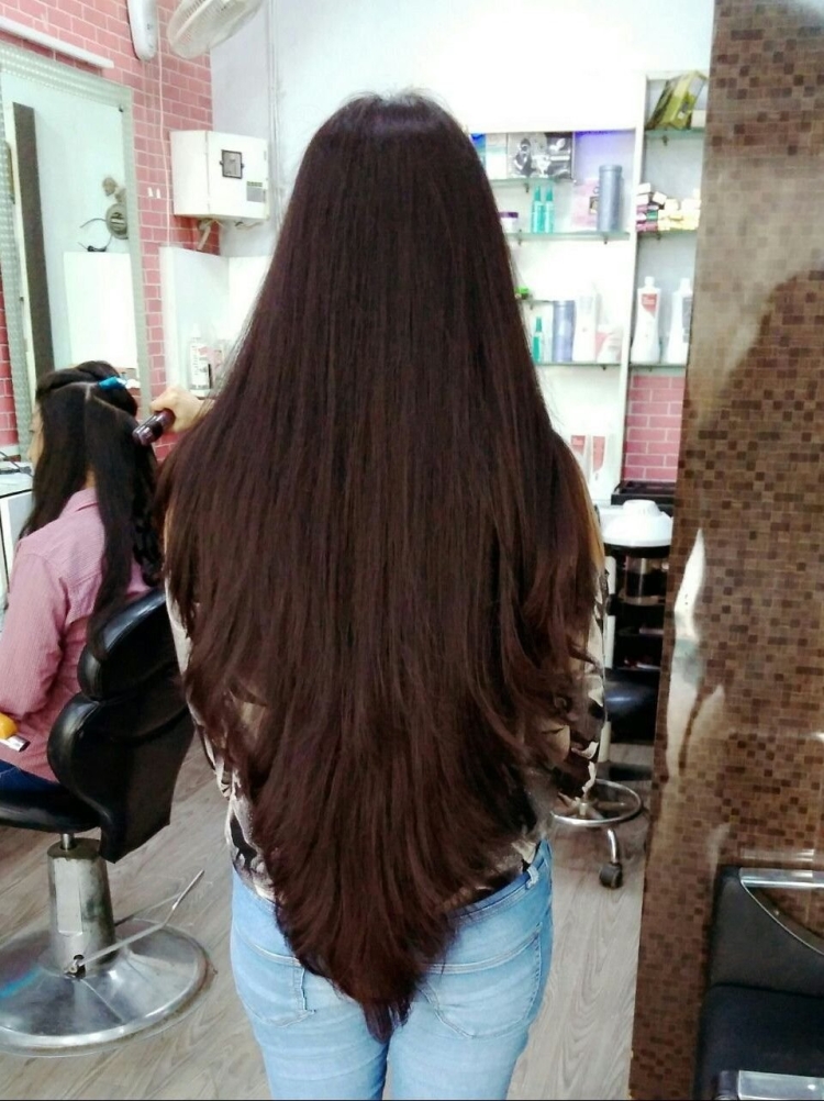 Стрижка Лисий хвост на длинные волнистые волосы