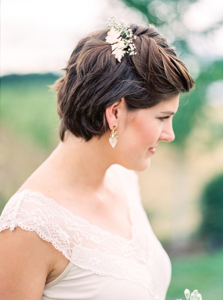Свадебные украшения на короткие волосы