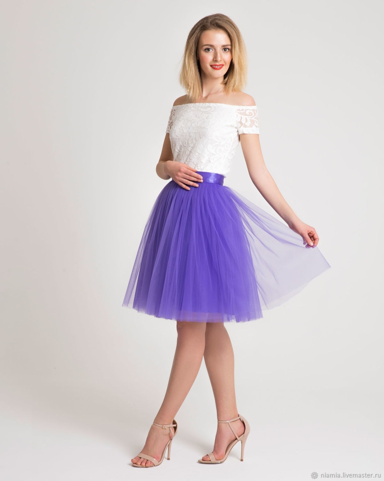 Фиолетовая фатиновая юбка