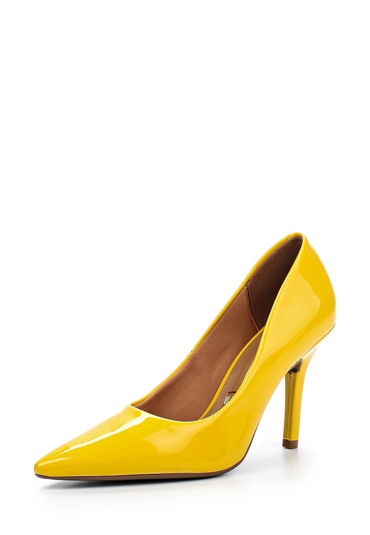 Туфли кожаные жёлтые женские