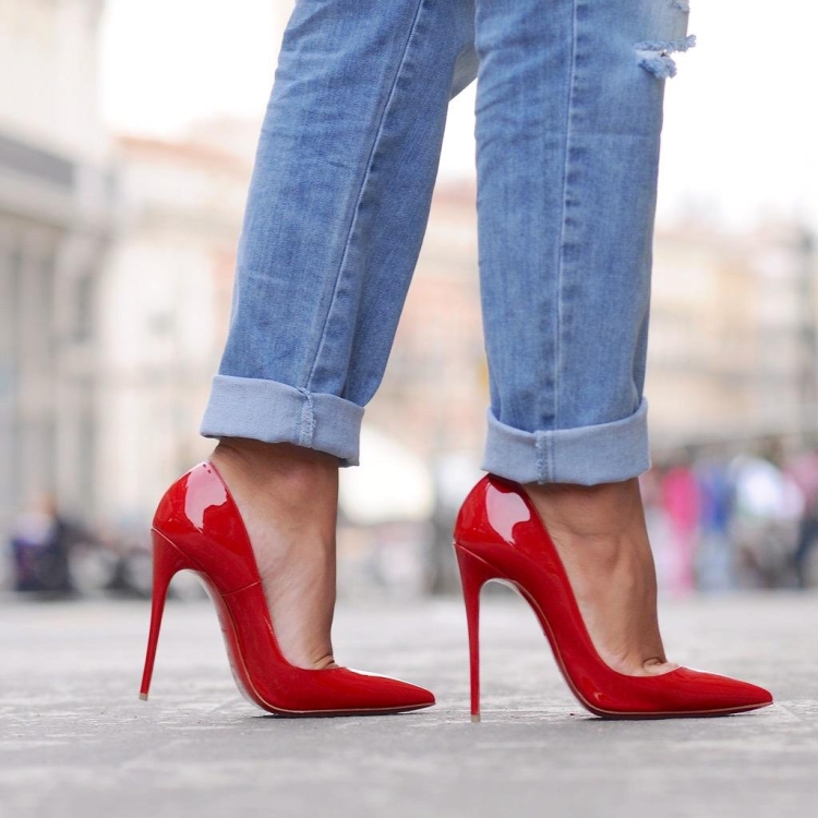 Лодочки обувь женская красные