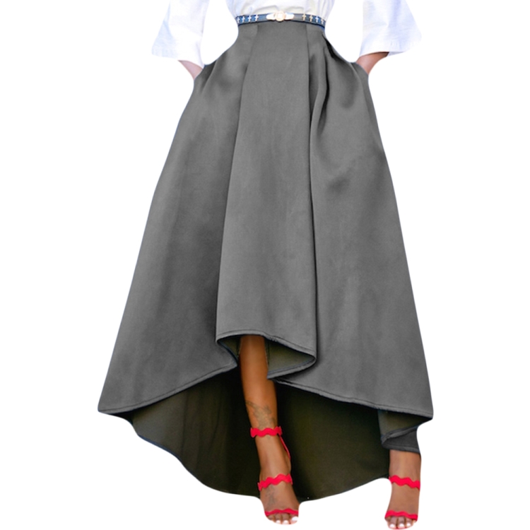 Lime юбка со складками серая миди 2020