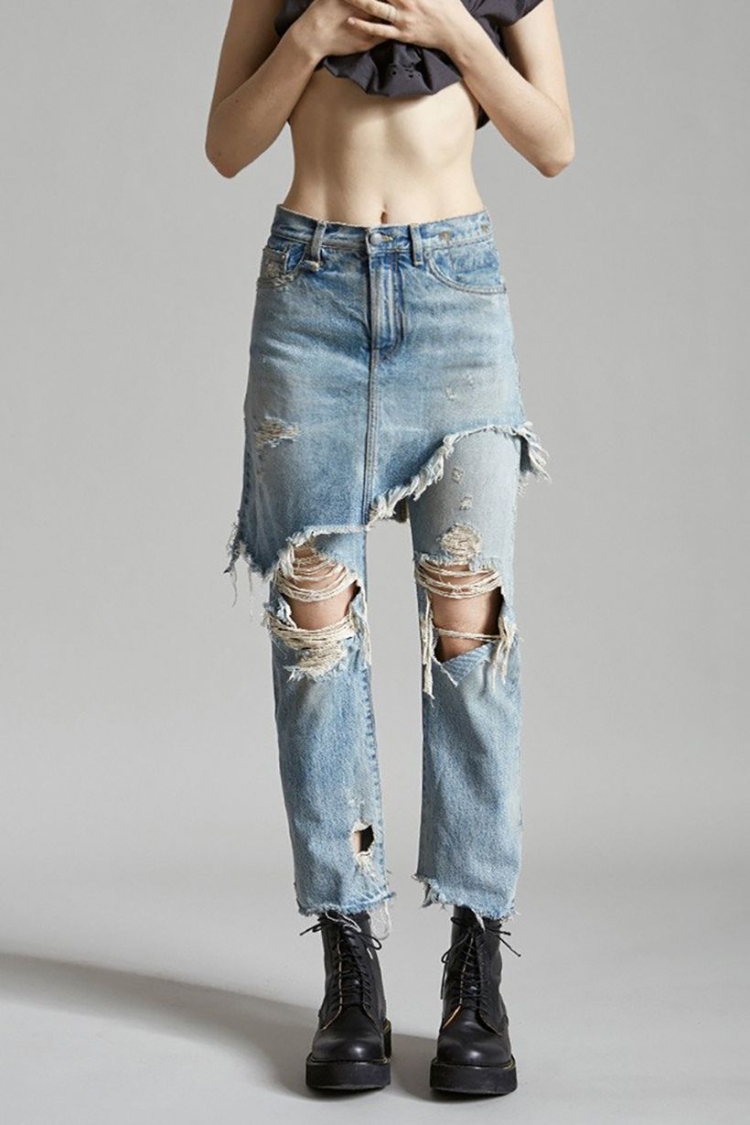 Юбка-брюки из джинсовой ткани