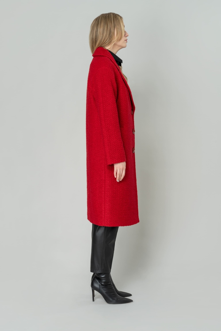 Пальто женское демисезонное 1-8222-1 Elema красное