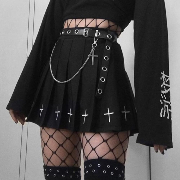 Goth outfit Грандж 2020 корейский юбка
