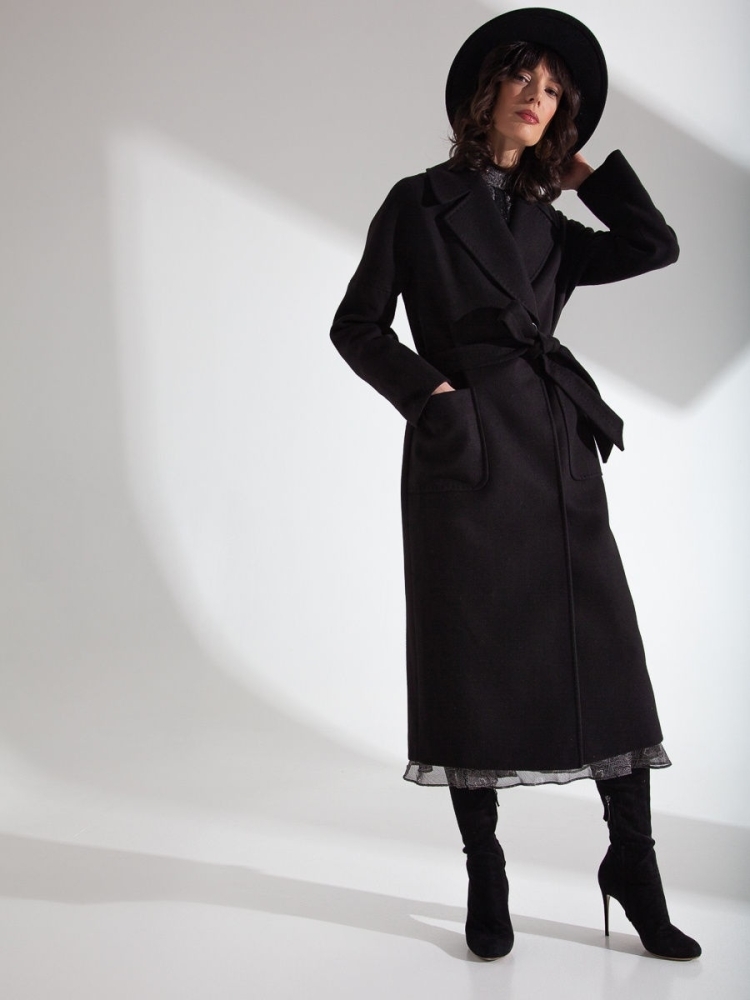 Женское черное пальто фин флаер