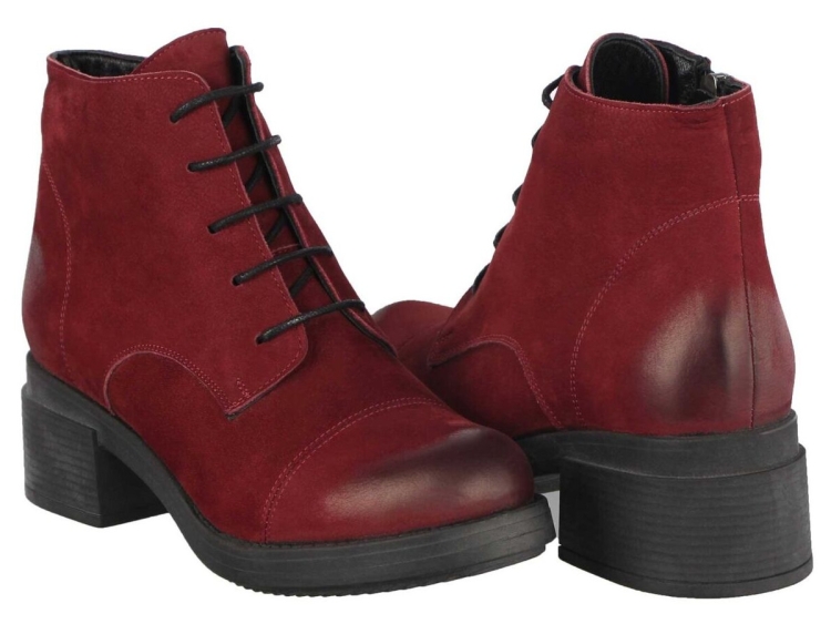 Красные зимние ботинки женские