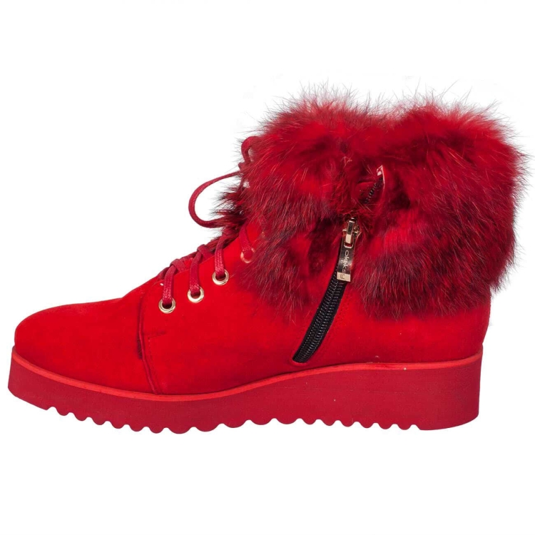 Ботинки красные женские с мехом красным зима картинки