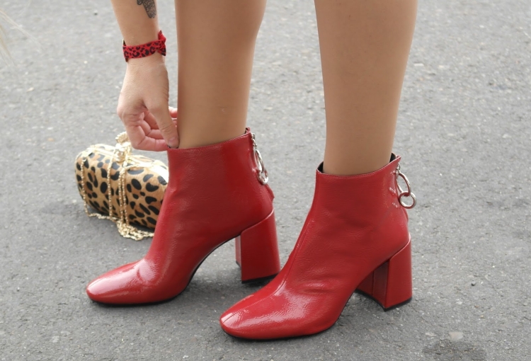 Kitten Heel Zara красные сапоги