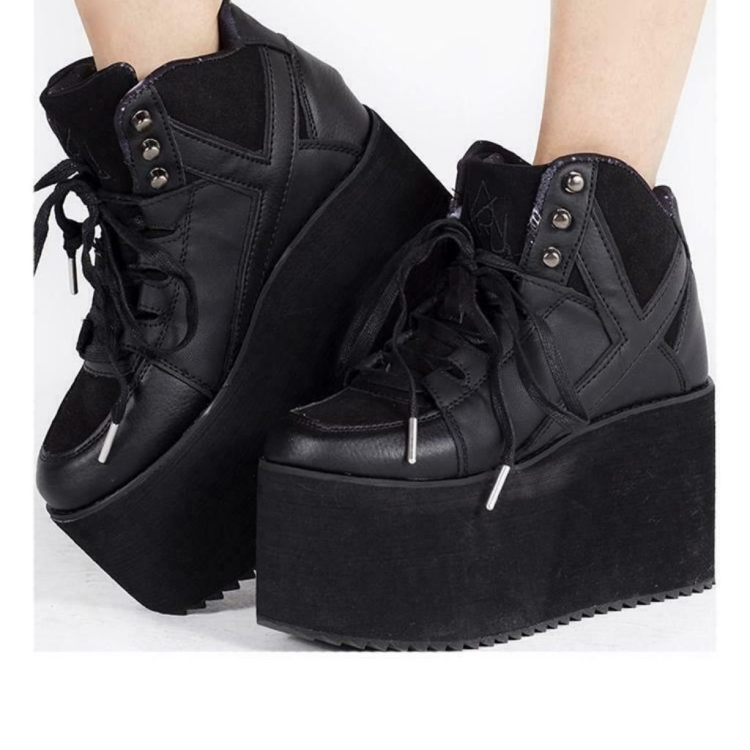 Чёрные кроссовки на высокой подошве 3 см женские 36 размер цена