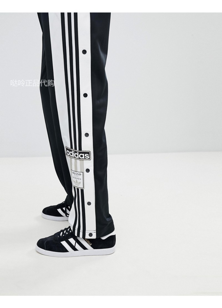 Черные спортивные штаны с кнопками по бокам adidas Originals adicolor
