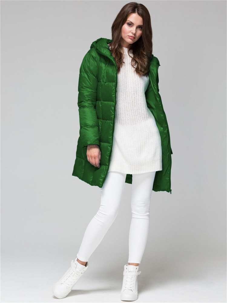 Куртка женская пуховая зеленая