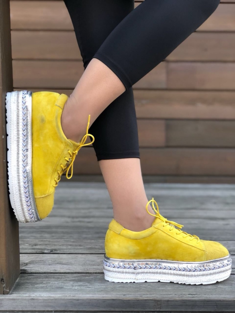 Prada ботинки с желтой
