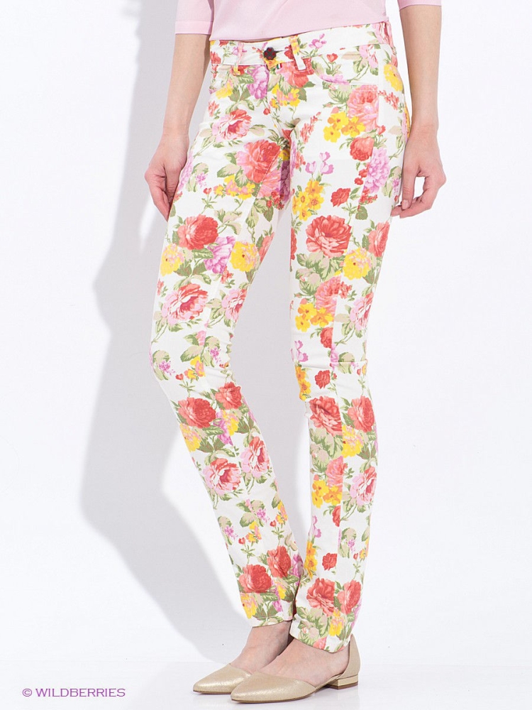 Летние брюки женские в цветочек
